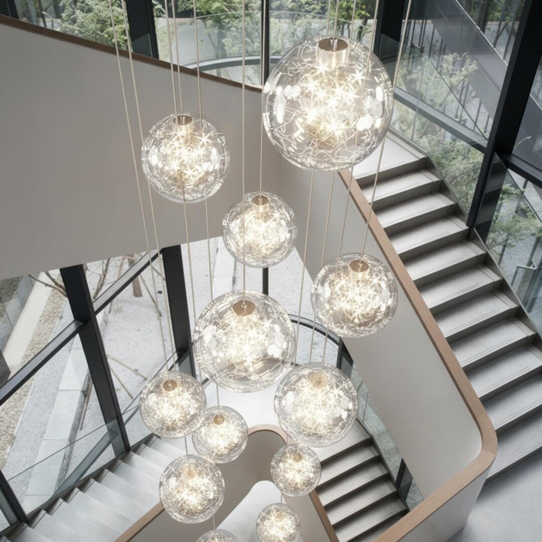 Starry Sky Chandelier Modern Bubble Pendant Light Living Room Staircase ...