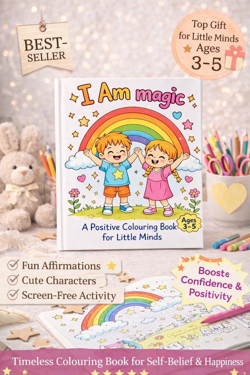Kids Affirmation Coloring Book | Positive Mindset Activity for Ages 3-5 ...