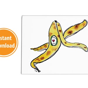 Downloadable Banana Thank You Card