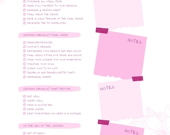 1 Page Printable Wedding Checklist
