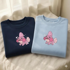 Moletom Mudkip Bordado, Tipo Pokémon, Bordado Kawaii Anime