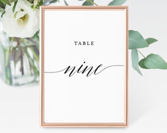 Printable Wedding or Party Table Number Cards (1-20)