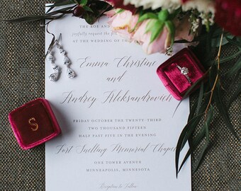 Classic Modern Calligraphy Wedding Invitation Suite Printable