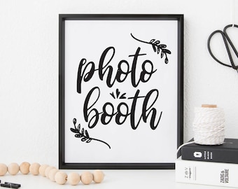 Black and White Wedding Photo Booth Sign (8x10 & 5x7) Instant Download