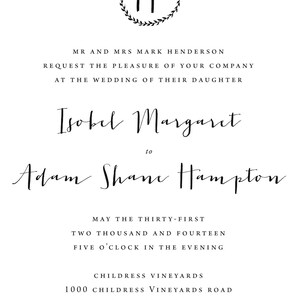 Monogram Calligraphy Garden Wedding Invitation Suite Printable image 5