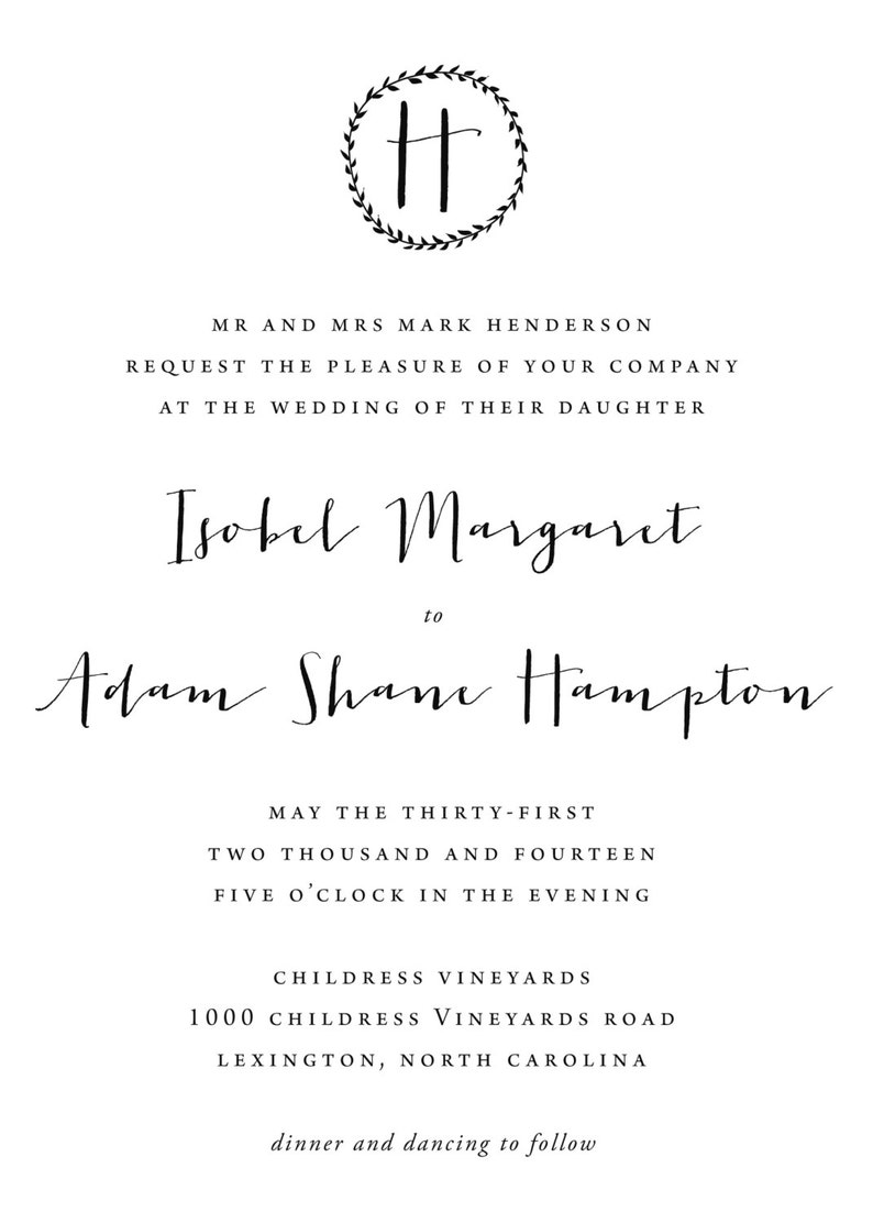 Monogram Calligraphy Garden Wedding Invitation Suite Printable image 5