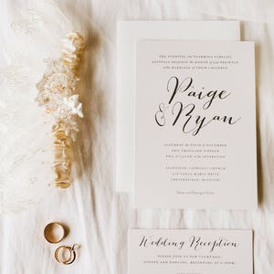 Calligraphie Wedding Invitation Suite Imprimable avec Citation de Carte Postale image 8