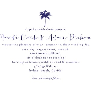 Palm Tree Destination Wedding Printable Invitation Suite image 3