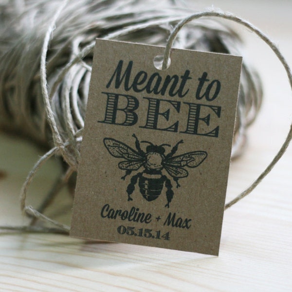 Meant to Bee Wedding Honey Favor Tag Printable for Honey Jar