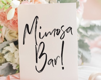 Handgeschriebenes Mimosa Bar Schild Hochzeit Dusche oder Party Dekor Sofort Download (5x7 und 8x10)