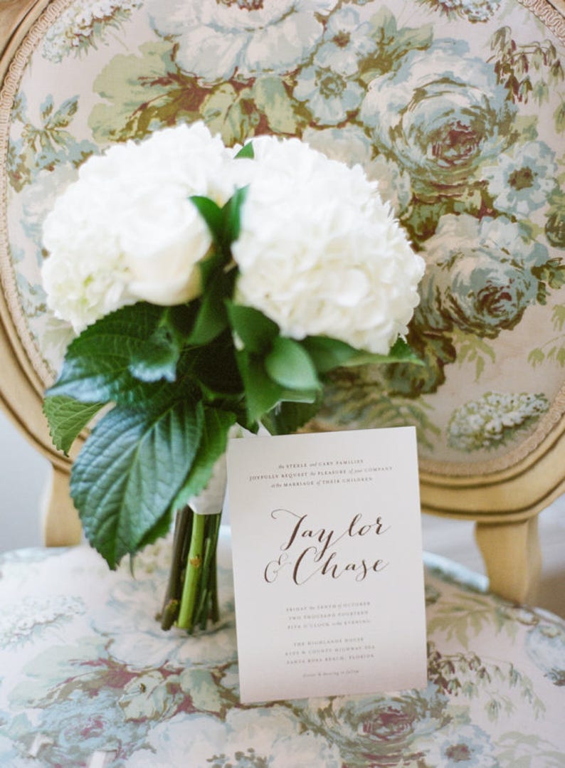 Calligraphie Wedding Invitation Suite Imprimable avec Citation de Carte Postale image 2