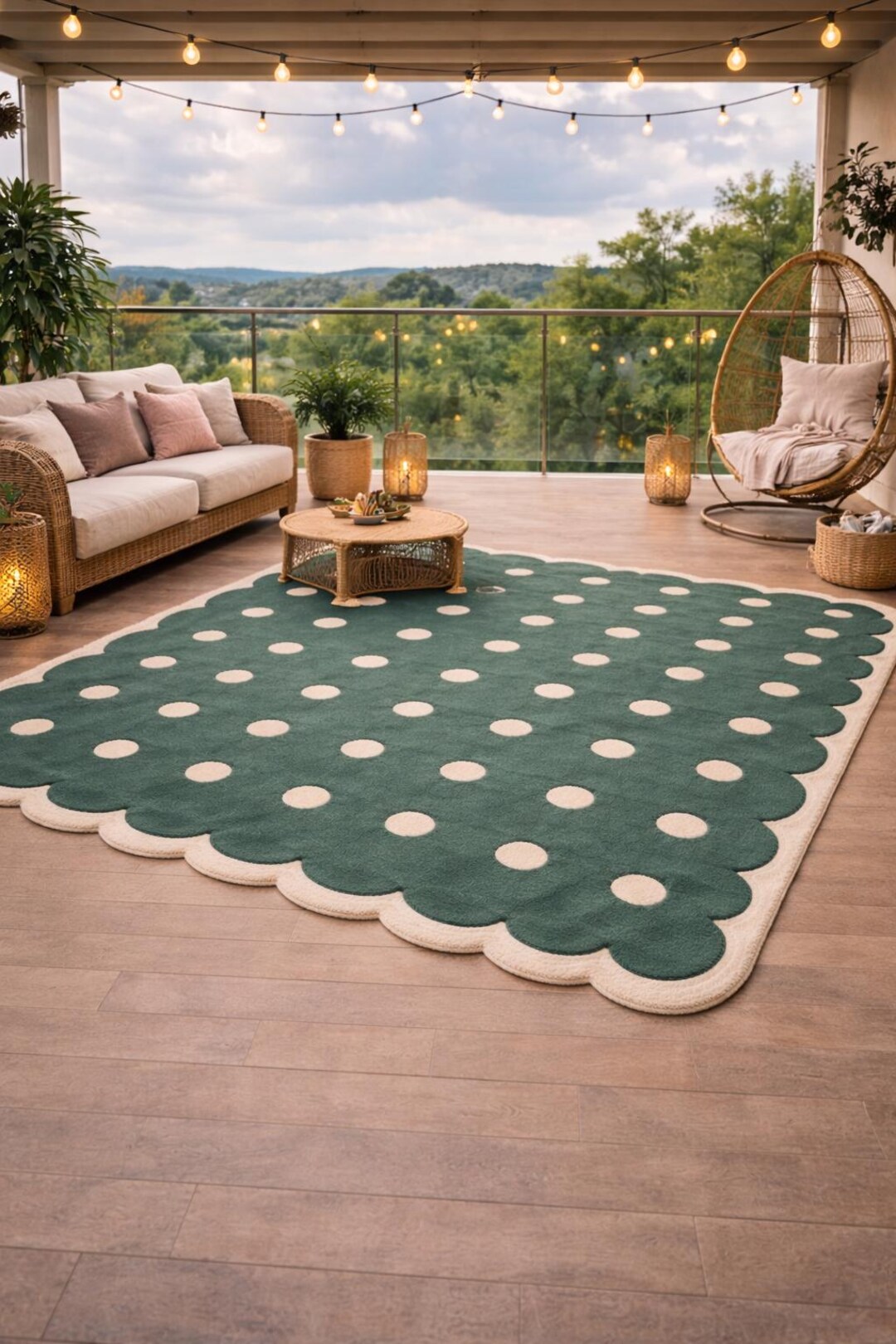 Handmade Green Polka Dot Kids Rug - Etsy