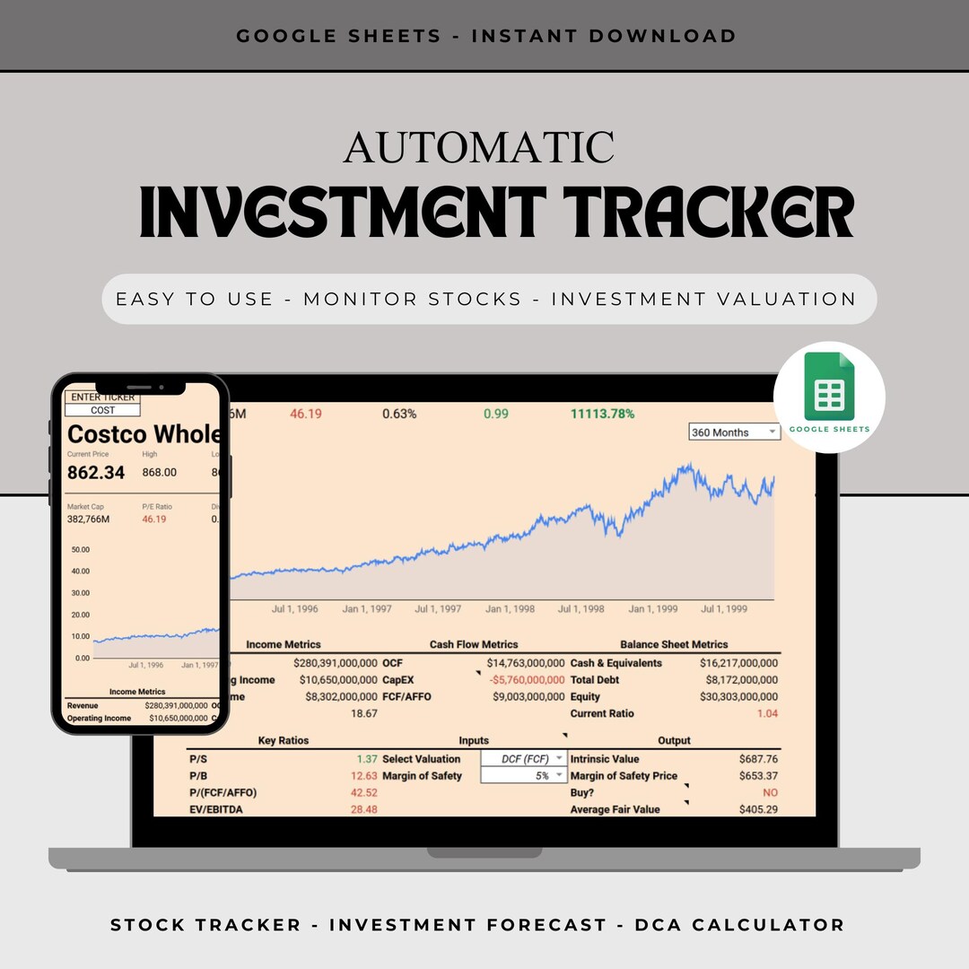 Investment Tracker Google Sheets Stock Portfolio Spreadsheet Investment ...