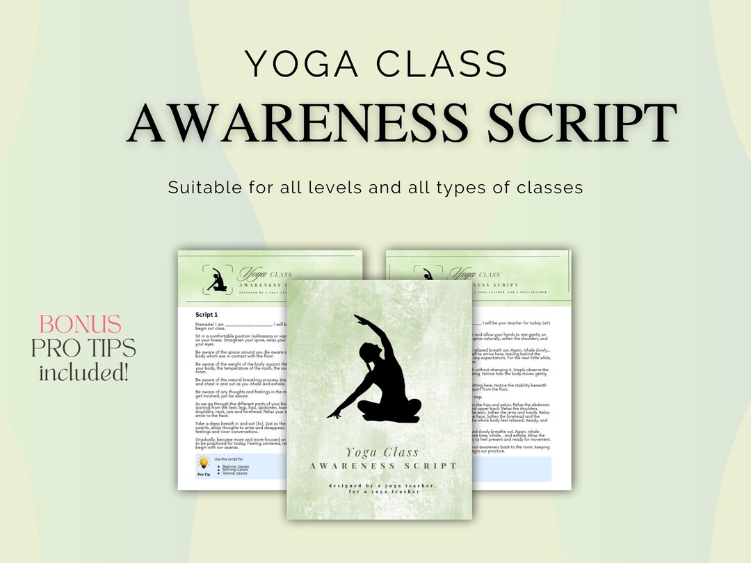 Yoga Class Awareness Scripts for Teachers – (PDF Download) - Etsy