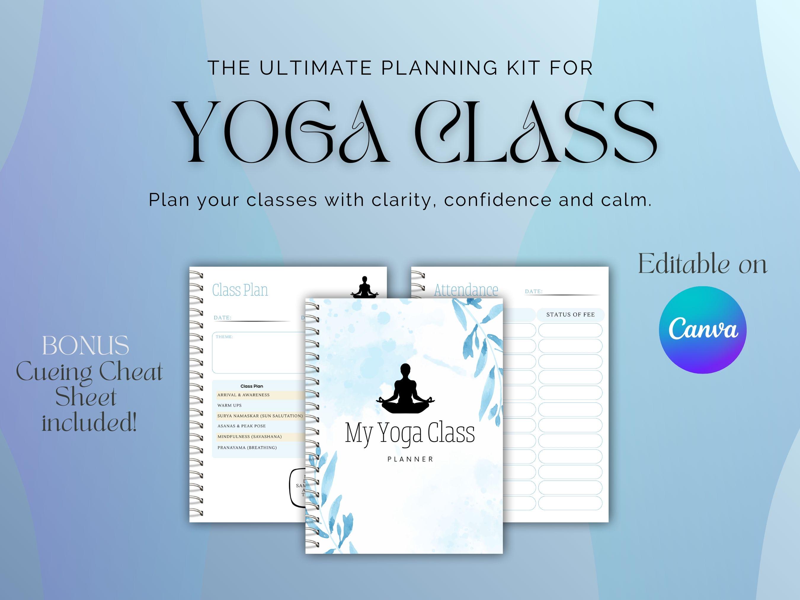 Yoga Class Planner, Cues Cheat Sheet (digital Download, Printable