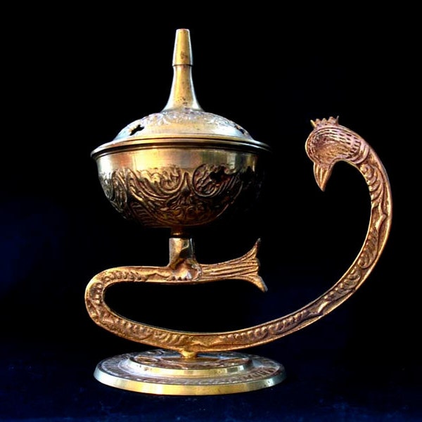 Vintage Indian Brass Bird Incense Burner