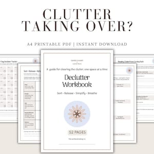 30-Day Declutter Workbook | Declutter Checklist and Planner | Home Organization Challenge Printable