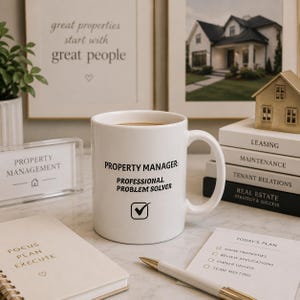 Property Manager Mug | Professional Problem Solver Coffee Cup | Office Humor Mug