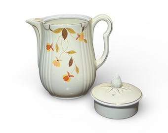 Vintage Hall's China "Jewel Tea Autumn Leaf" 9-kops koffiepot en deksel