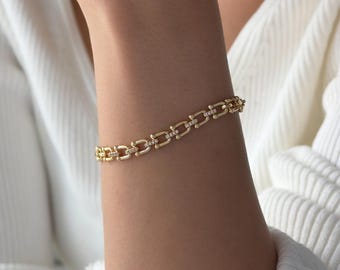 本物の TIFFANY&Co T ナロー チェーン ブレスレット (18 カラット