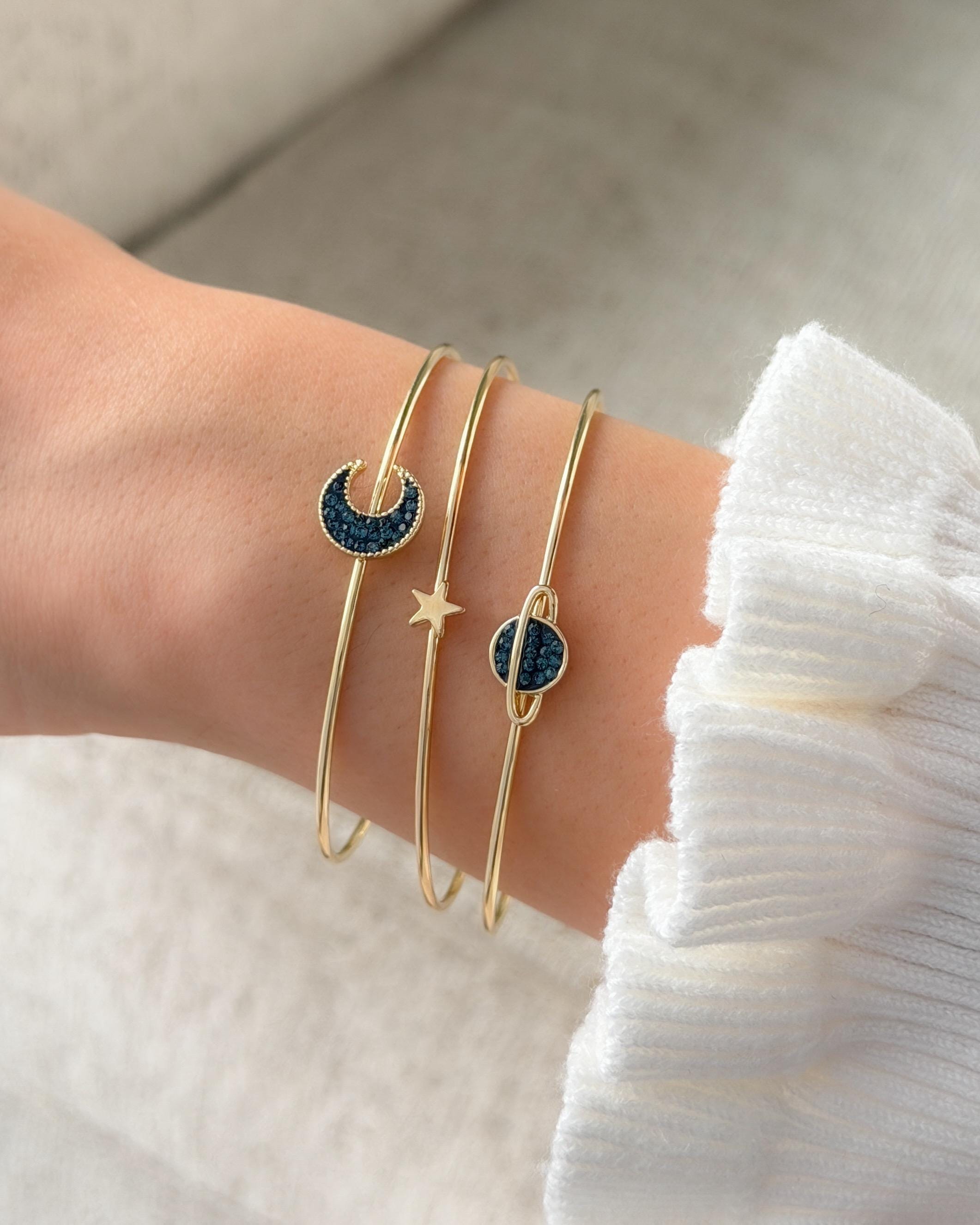 Moon and Star Bracelet - Etsy