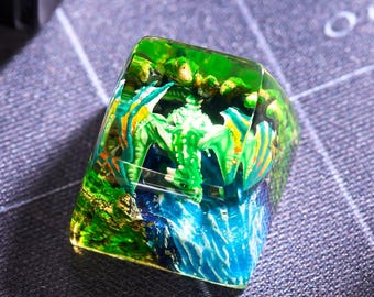 Tecla artesanal Anime Artesano Dragón Tecla personalizada para teclado mecánico Tecla personalizada Regalos para él Tecla GMK Regalo para compañero de trabajo