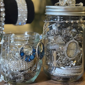 Silver-Tone Mystery Jewelry Jar | Stackable, Mix & Match, Minimalist Jewelry