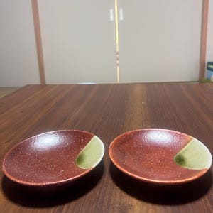 Juego de platos pequeños japoneses vintage – Platos de cerámica rústica – Cerámica Wabi Sabi – Juego de 2