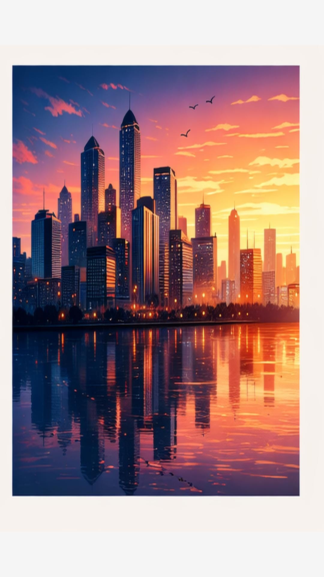 Urban Cityscape Wall Art Set of 4 | Modern City Street & Skyline Prints ...