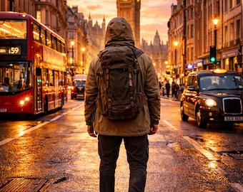 Plakat z fotografią ścienną „Londyn Urban Explorer” – Fotografia uliczna miasta – Sztuka ścienna z podróży – Do pobrania w wersji cyfrowej