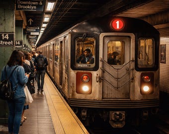 NYC Subway Photography Print, Urban Underground Art (Digital Download)