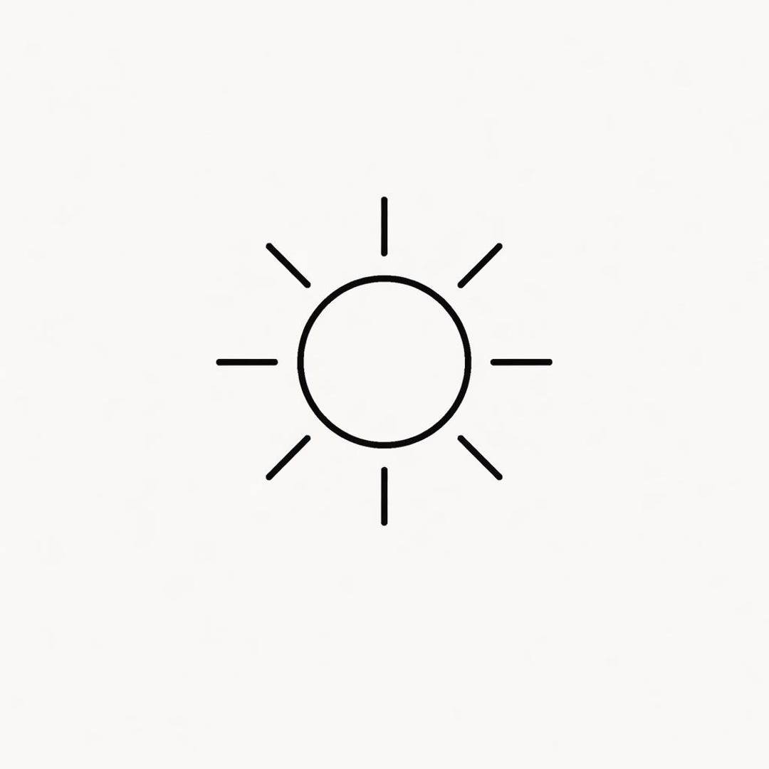 Minimal Sun Icon PNG | Simple Line Sun | Modern Minimal Icon - Etsy