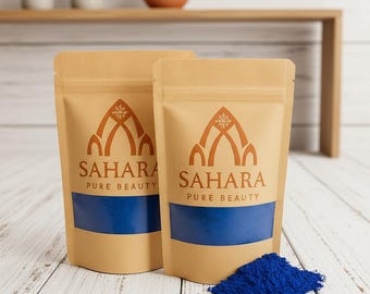 Polvo de Nila sahariano para la piel – Mascarilla de belleza natural marroquí – Polvo azul de Nila hecho a mano