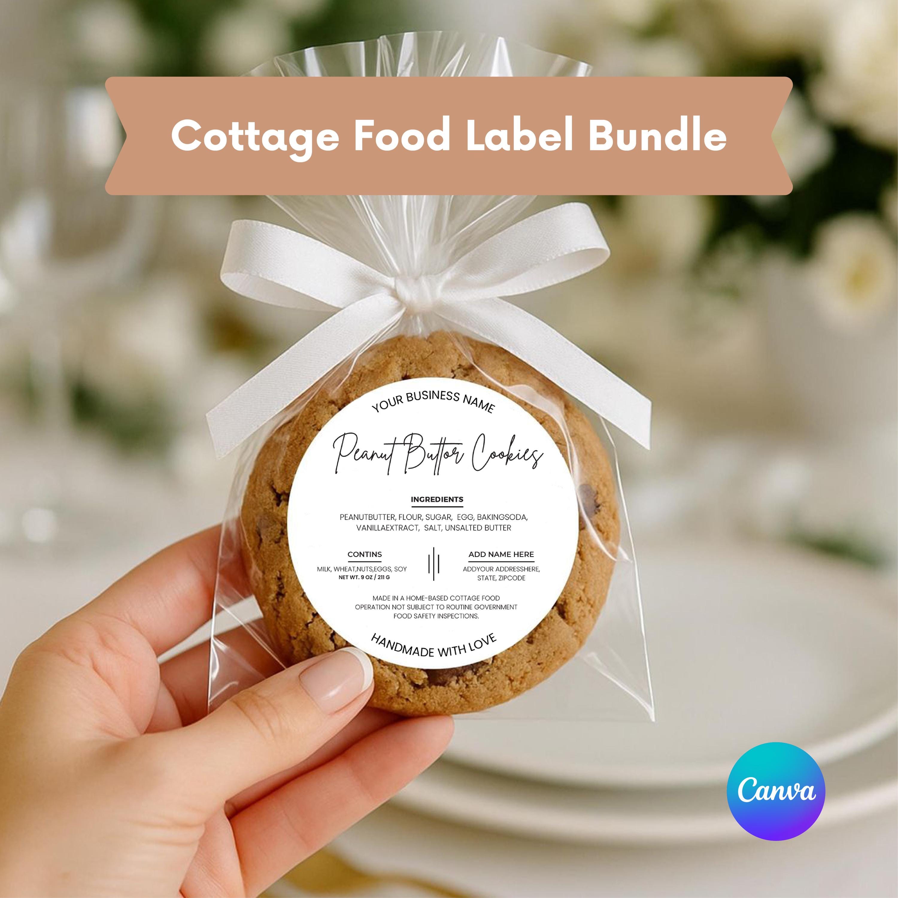 Editable Cottage Food Label Template: DIY Bakery Packaging (canva ...
