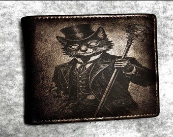Legends of Embrial Mr Kitsune engraved leather wallet