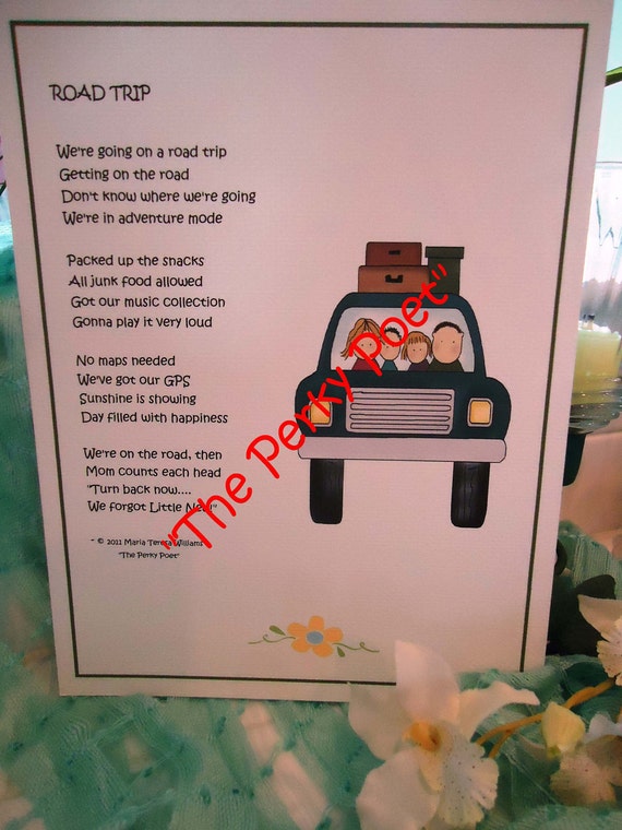 Items similar to Road Trip, Family Traveling Poem, Cute by "The Perky