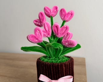 Rosa Herz Blumentopf Mit Schleife