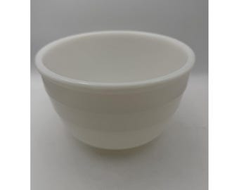 GE White Milk Glass Mixing Bowl Ribbed Vintage Nesting Kitchen Bowl