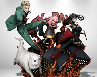 Spy x Family Loid Yor Anya Statue 3D Model Print STL