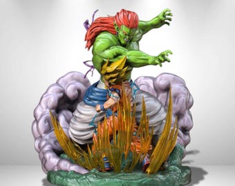 Anime Battle Diorama Statue 3D Model Print STL