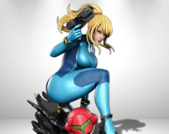 Nintendo - Samus Aran Statue 3D Model Print STL