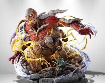 Anime Titan City Wall Statue 3D Model Print STL