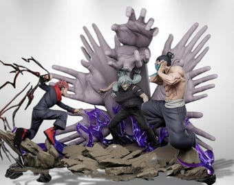 Martial Sorcerers vs Shapeshifting Statue 3D Model Print STL