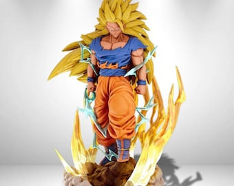Super Saiyan 3 Martial Artist Statue 3D Model Print STL