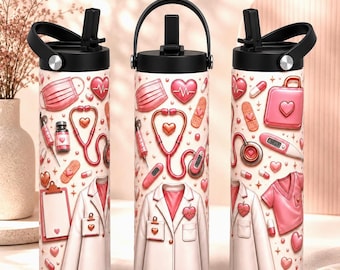Personalized Nurse Tumbler | 20 oz Skinny or Handle Tumbler | RN Gift for Women | Nurse Appreciation Gift | Nursing School Gift