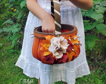 pumpkin flower girl basket