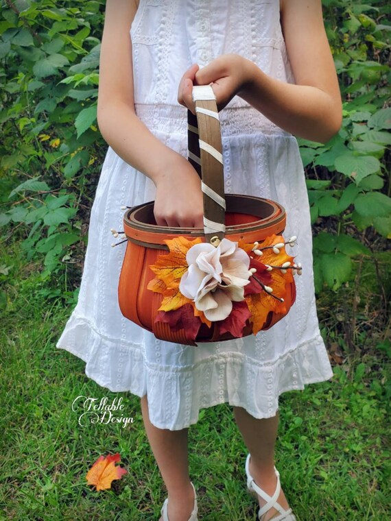 pumpkin flower girl basket
