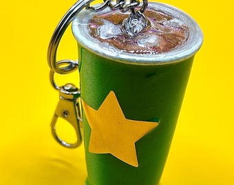 Retro Soda Drink Keychain – Adorable Food Charm – Arcade Fast-Food Keyring – Hand‑Painted, 3D Printed-TJB89