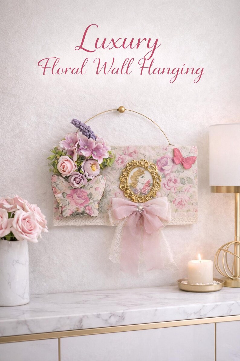 Handmade Vintage Floral Wall Decor | Shabby Chic Cameo Hanging ...