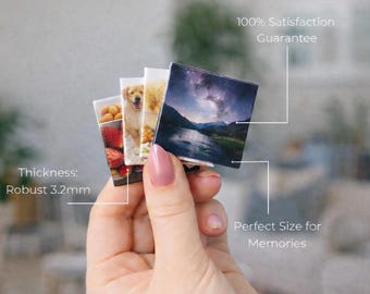 Personalized Photo Button Magnets Set 2x2 | Gift for Mom, Family & Special Moments